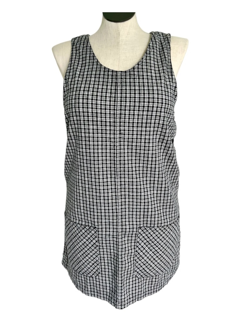Vintage Kikomo Black and White Checkered 90’s Sleeveless Dress / Jumper